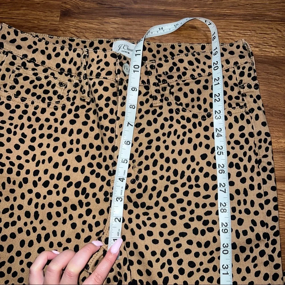 J Crew Leopard Toothpick Skinny Jeans Size 28